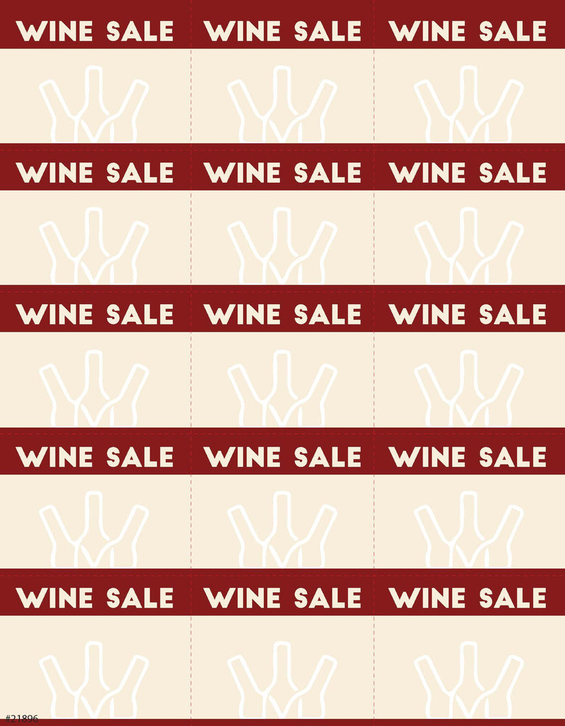 Wine Sale Sign 15up - Tan/Red