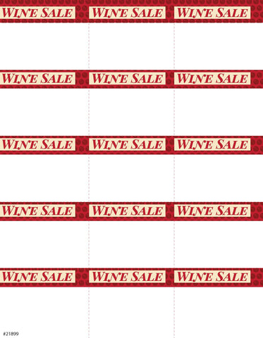 Wine Sale Sign 15up - Red/White