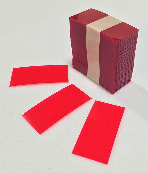 Transparent Red PVC Shelf Strips - Pack of 250 Pieces