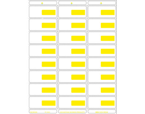 Vinyl - Yellow 24up Portrait Retail Price Label Sheets
