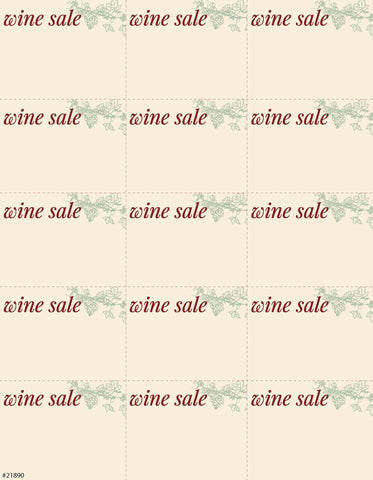 Wine Sale Sign Card 15up - #21890