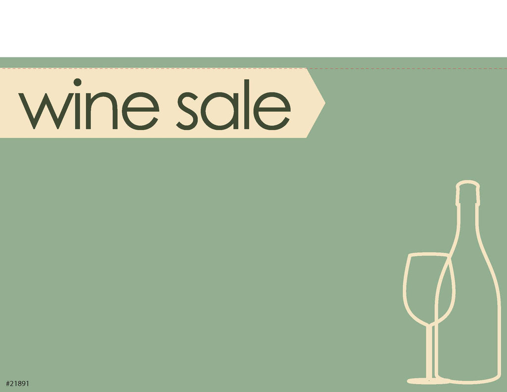 Wine Sale Sign 1up - Green