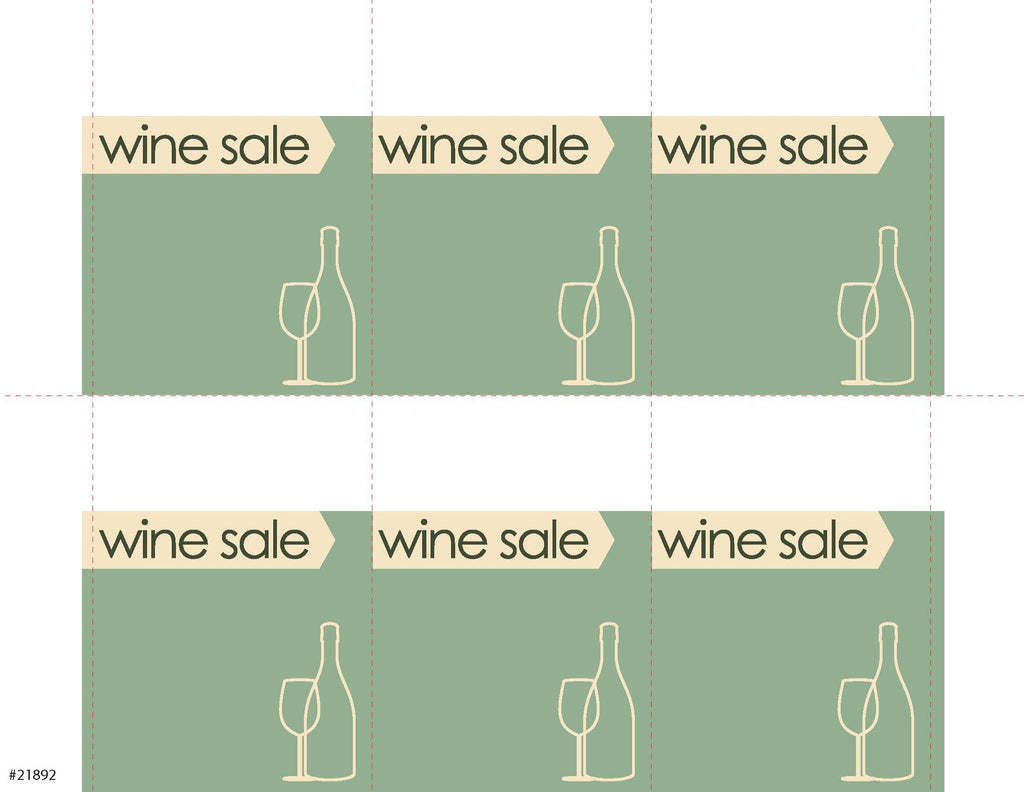 Wine Sale Sign 6up - Green