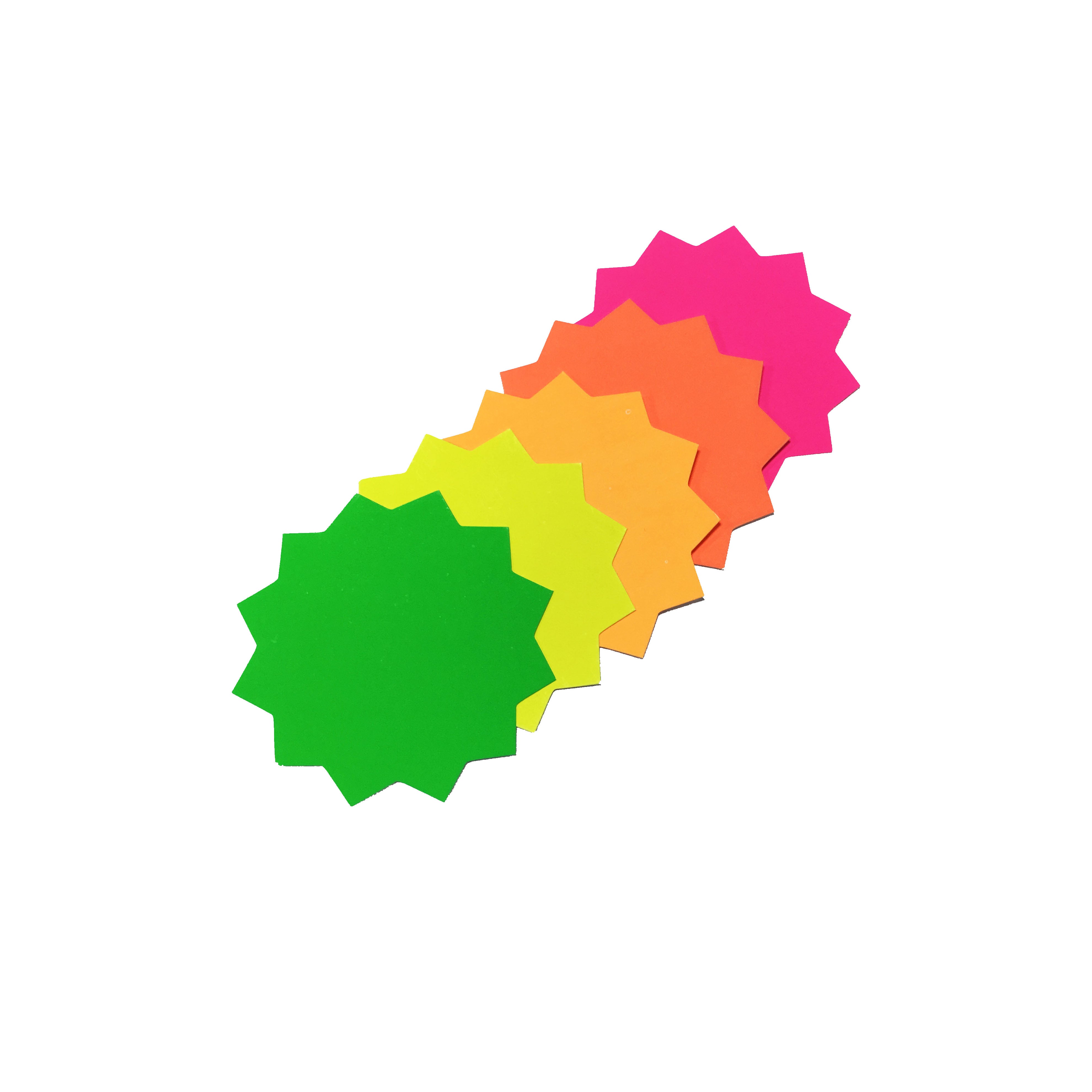 Fluorescent Circle Starburst Signs - 3 Sizes Available
