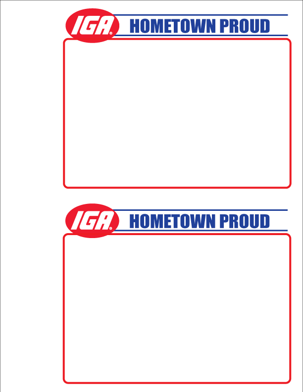 IGA Hometown Proud Shelf Sign - 2up