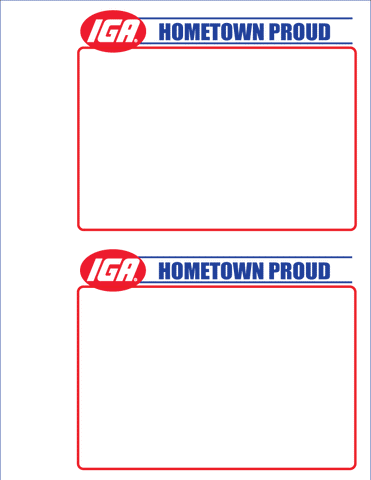 IGA Hometown Proud Shelf Sign - 2up