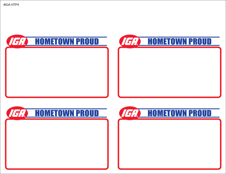 IGA Hometown Proud Shelf Sign - 4up