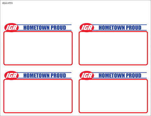 IGA Hometown Proud Shelf Sign - 4up