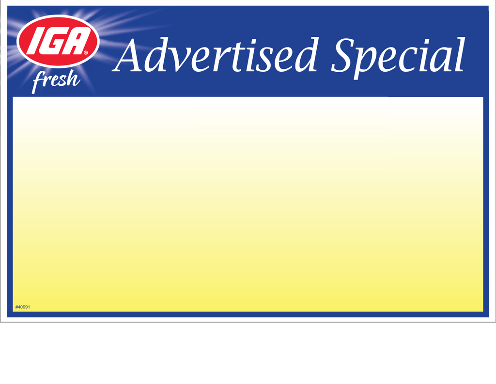 IGA Advertised Special Shelf Sign - 1up