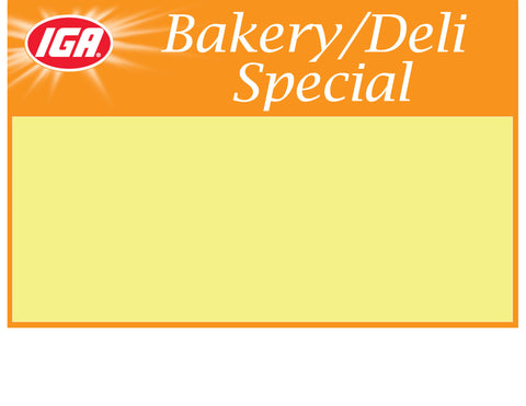 IGA Bakery Deli Special Shelf Sign - 1up