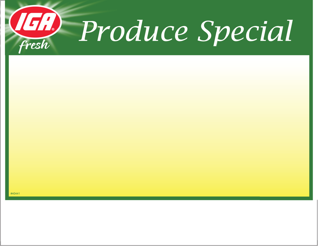 IGA Produce Special Shelf Sign - 1up